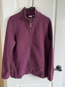 LL bean woman reg large purple Full zip up sweater mint condition